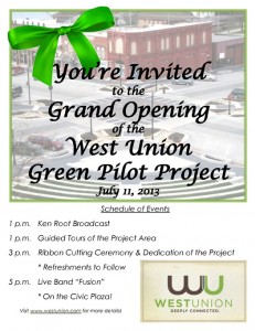 West Union Green Pilot Project Grand Opening @ West Union | Iowa | United States