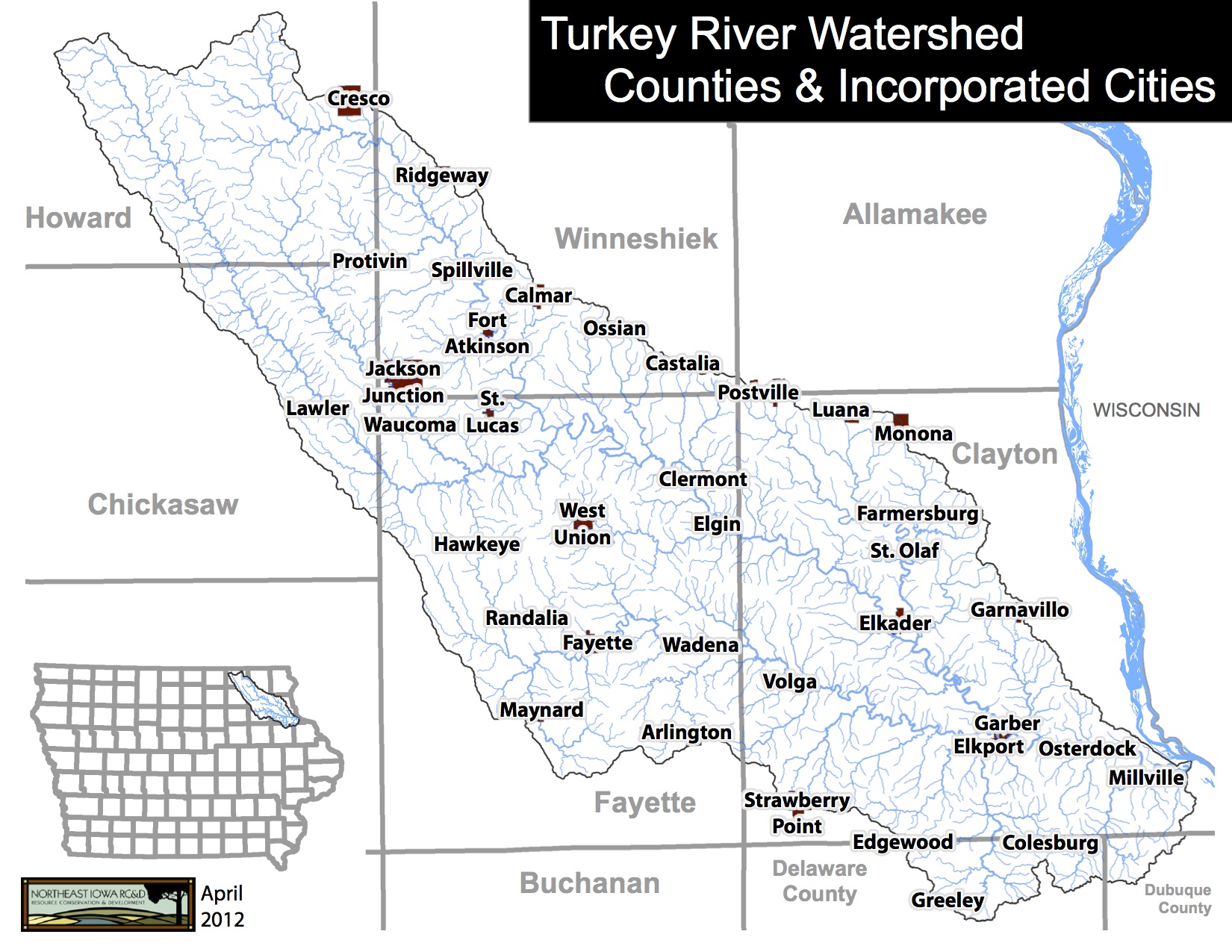 Turkey River Iowa Map On The Home Stretch: Forming The Turkey River Watershed Management  Authority – Turkeyriver.org